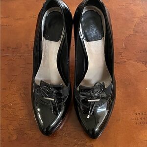Christian Dior | Black Patent Leather Platform Pumps Sz 37 1/2